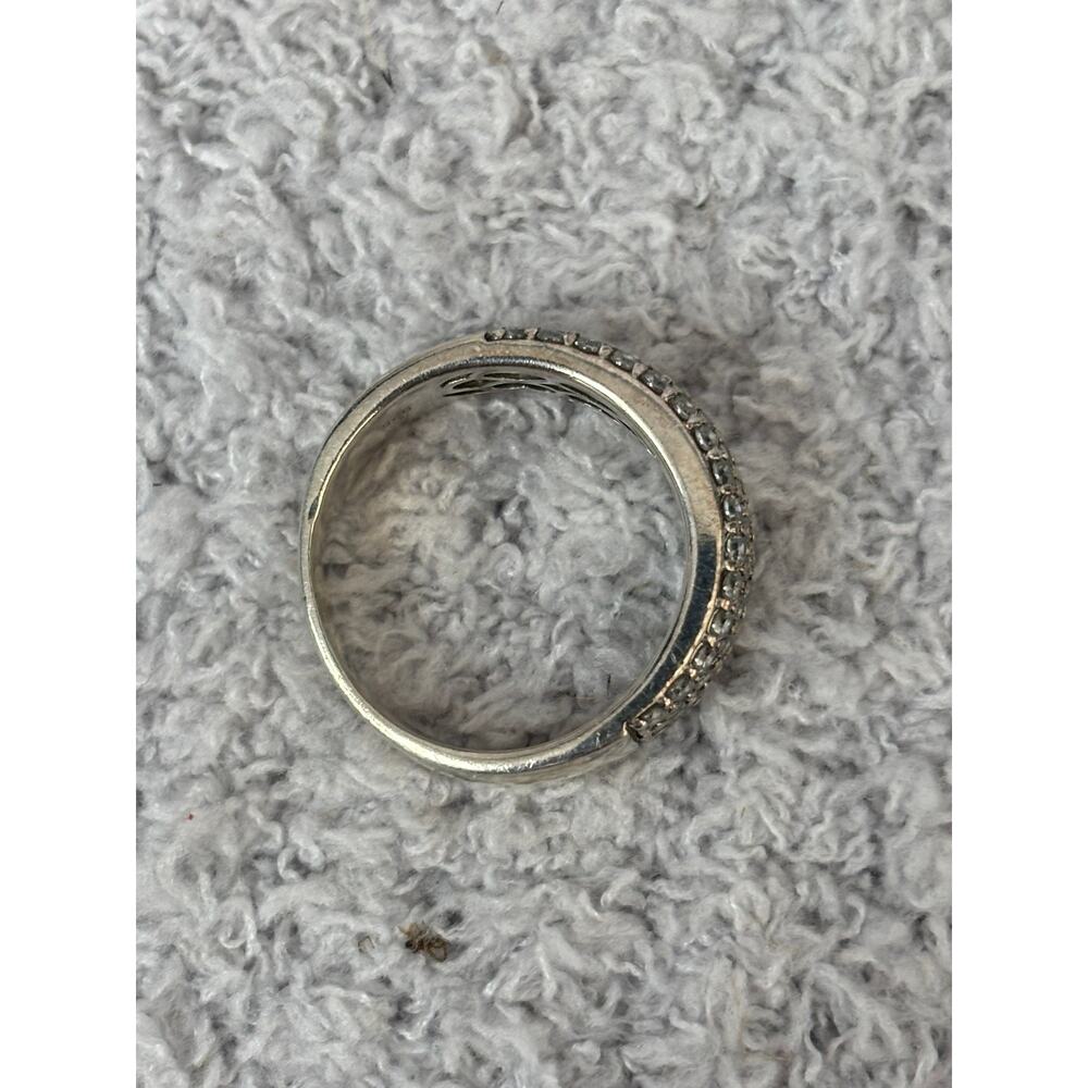 Sterling Silver Cz Pave Statement Ring Size 8 #63… - image 5